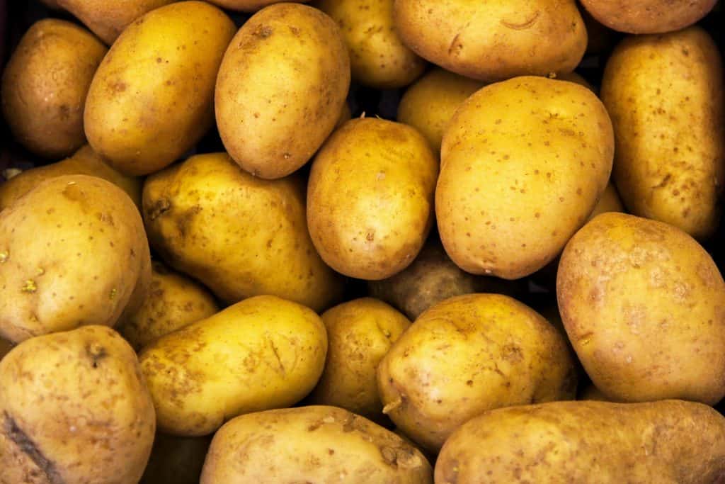 bunch of potatoes in the market